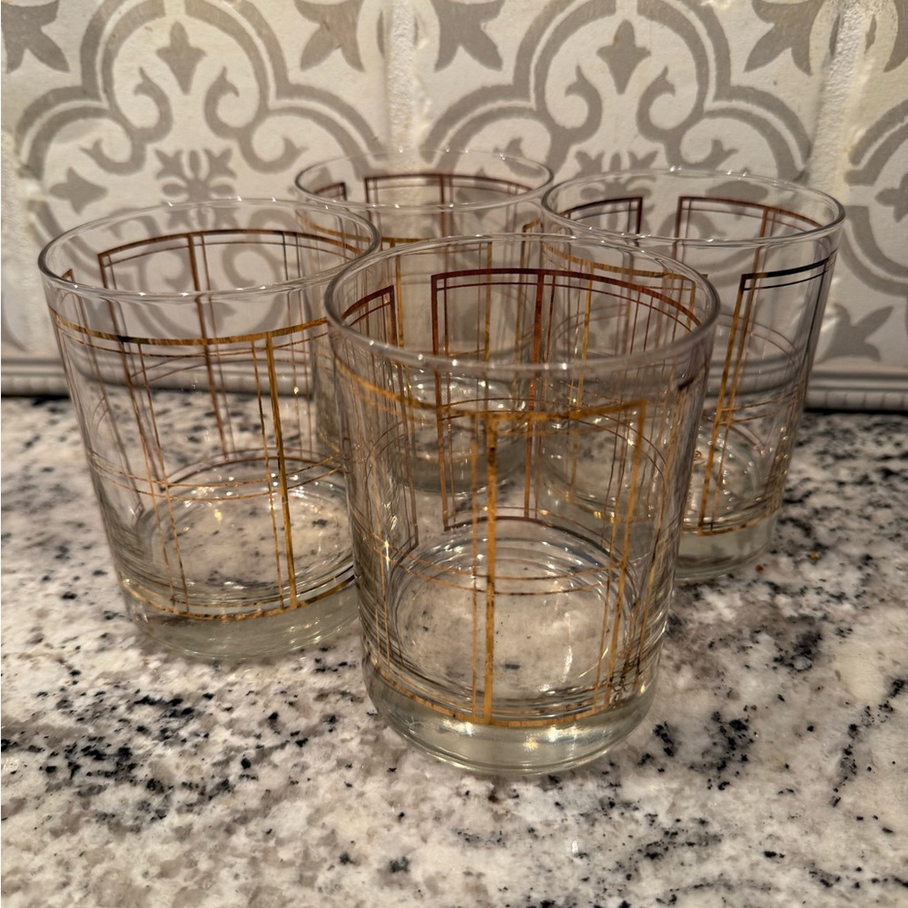 George Briard Gold MCM Windowpane Glassss